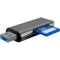 ICY BOX ICY BOX SD/MicroSD, USB 2.0 Card Reader mit USB-C & -A und OTG Computer-Adapter, grau