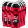 L'ORÉAL PARIS MEN EXPERT Deo-Roller Deo Roll-on Ultimate Control, Packung, 6-tlg., weiß