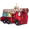BRUBAKER Christbaumschmuck Handbemalte Weihnachtskugel Rotes Feuerwehrauto