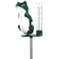 Lantelme Regenmesser Frosch und Gartenthermometer Sonne Regenmesser (Metall Erdspieße