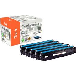 Peach HP 205 A 5 Toner (2*bk, c/m/y) ersetzt HP No. 205A, CF530A*2, CF531A, CF532A, CF533A für z.B. HP Color LaserJet Pro MFP M 180 fndw (wiederaufbereitet)