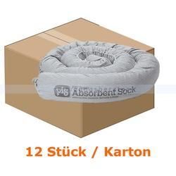 Absorptionsstrumpf PIG® SUPER Saugstrumpf im Karton 12 Stück Abmessung 8,25 cm x 2,13 m, Absorbiert 91 L je Karton