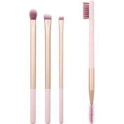 Real Techniques Makeup Brushes Eye Brushes Naturally Beautiful Eye Set Tapered Shadow Brush 355 + Brow Highlighter Brush 354 + Flat Liner 326 + Brow Duo Brush RT 353 + Fine Point Tweezer