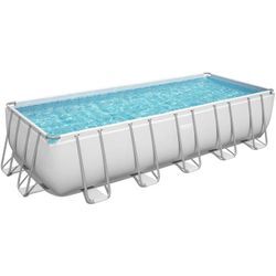 Power Steel™ Solo Pool ohne Zubehör 640 x 274 x 132 cm, lichtgrau, eckig - Grau