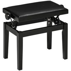HOMCOM Klavierhocker mit rutschfesten Fußpads schwarz 63L x 33B x 45-56H cm