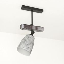 Licht-erlebnisse - Shabby Chic Deckenlampe in Weiß Grau schwenkbar agap - Shabby Weiß, Taupe (Bilder zeigen Tag- und Nachtaufnahmen)
