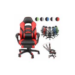 Gaming Stuhl Bürostuhl Racing Stuhl Chefsessel - Schreibtischstuhl Drehstuhl mit Schalensitz und Sportsitz - pc Stuhl Schwarz/Weiß