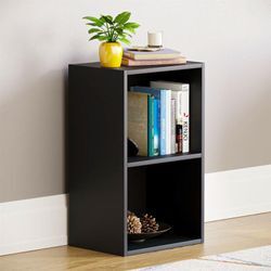 Home Discount - Oxford 2 Tier Cube Bücherregal Regal Lagerung Einheit, Schwarz