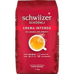 Delica Bohnenkaffee Schwiizer Schüümli Intenso, 65 % Arabica & 35 % Robusta Röstkaffee, Stärkegrad 4/5, UTZ-zertifiziert, 1 kg ganze Bohnen
