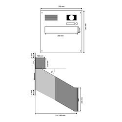 DOLS D-241 Edelstahl Mauerdurchwurf Briefkasten mit Klingeln, Sprechanlage, Kamera & Systemzentrale