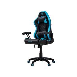 ELITE Gaming-Stuhl für Kinder PULSE, ergonomisch, bis 120kg, verstellbare Höhe, Wippmechanik, Kissen (Schwarz/Blau)