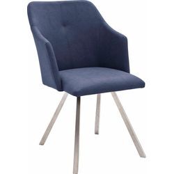 MCA furniture Esszimmerstuhl Madita 4 Fuß Stuhl B-eckig (Set, 2 St), Stuhl belastbar bis max. 140 kg, blau