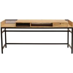 Design-Schreibtisch aus Mangoholz und Metall Schwarz L180 cm RACK