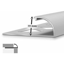 Fliesenprofil C-Form Silber Matt Höhe: 10 mm 5 Stück à 2,5 m - Silber Matt