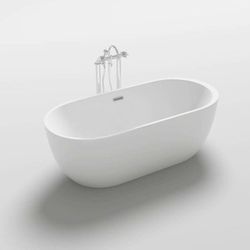 Home Deluxe - freistehende Badewanne - codo, Weiß - Maße: ca. 170 x 80 x 58 cm - Füllmenge: 204 Liter, inkl. Überlaufschutz, Siphon und Verschluss i