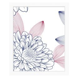 Bild QUEENCE "Lia" Bilder Gr. B/H: 40 cm x 50 cm, Wandbild Blumen Hochformat, bunt (weiß) Kunstdrucke Blumen, gerahmt