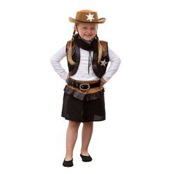 Cowgirl Kostüm für Kinder, schwarz/braun
