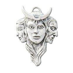 Adelia´s Amulett Anhänger Siegel der Hexerei (versilbert), Göttin der Dreifaltigkeit - Liebe und Harmonie, silberfarben