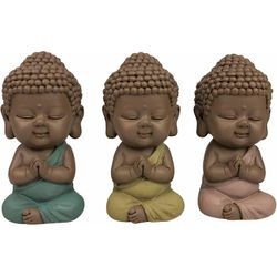 Signes Grimalt - Buddha -Figurenfiguren Abbildung Mönche Set 3 u buddhas mehrfarbig 4x4x7cm 23705 - Multicolor