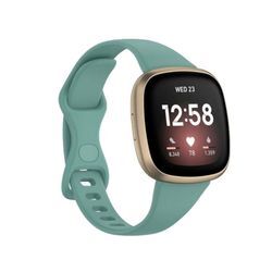 Wigento Smartwatch-Armband Für Fitbit Versa 4 / 3 / Sense 1 + 2 Kunststoff Armband Hell Grün Uhr