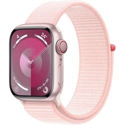 Apple Watch Series 9 GPS + Cellular 41mm Aluminium Smartwatch (4,1 cm/1,61 Zoll, Watch OS 10), Sport Loop, rosa
