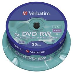 Verbatim DVD-Rohling DVD-RW 4.7 GB 4x 25er Spindel