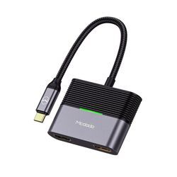 mcdodo Splitter 3 in 1 Typ-C Hub USB Adapter Splitter PD 100W HDMI Konverter grau