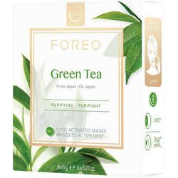 FOREO Tuchmaske Green Tea, 6 x 6 g, kompatibel mit UFO & UFO mini, grün