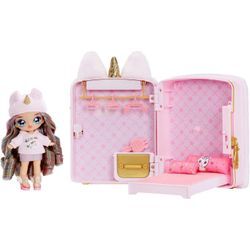 MGA ENTERTAINMENT Puppenmöbel 3in1 Backpack Bedroom Unicorn Playset- Britney Sparkles, Na! Na! Na! Surprise, rosa