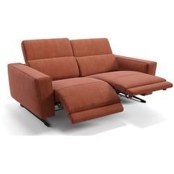 Designer Stoffcouch 2-Sitzer ALESSO Relaxfunktion - Orange