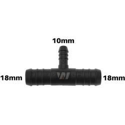 WamSter® T Schlauchverbinder Pipe Connector reduziert 18mm 18mm 10mm Durchmesser