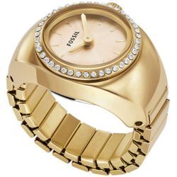 Fossil Uhrenring WATCH RING, ES5319, Quarzuhr, Damenuhr, analog, goldfarben