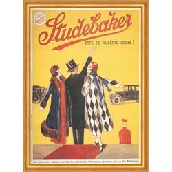 Kunstdruck Studebaker Automobile Barcelona Jugendstil Werbung 046 Gerahmt