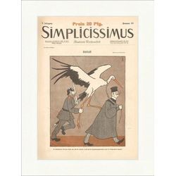 Kunstdruck Titelseite der Nummer 38 von 1903 Thomas Theodor Heine Simplicissimus