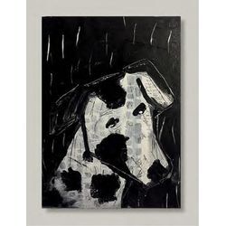 Aludibondbild DOG BLACK WHITE (BH 50x65 cm)
