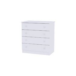 Lorelli Kommode Dresser 81 x 50 x 86 cm, 4 große Schubladen, schnelle Montage in weiß