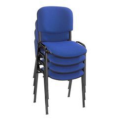 Nowy Styl Besucherstuhl 4 Besucherstühle ISO BLACK stapelbar blau/schwarz