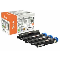 Peach K580 4 Toner (bk, c/m/y) ersetzt Kyocera TK-580 für z.B. Kyocera ECOSYS P 6021 cdn, Kyocera FSC 5150 DN (wiederaufbereitet)