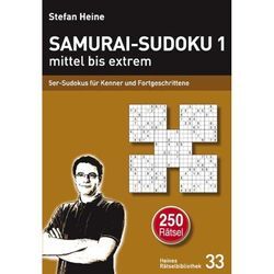 Samurai-Sudoku 1 mittel bis extrem.Tl.1, Kartoniert (TB)