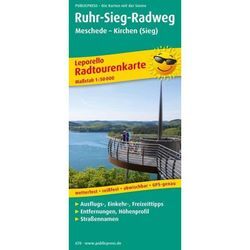 PublicPress Leporello Radtourenkarte Ruhr-Sieg-Radweg, Karte (im Sinne von Landkarte)