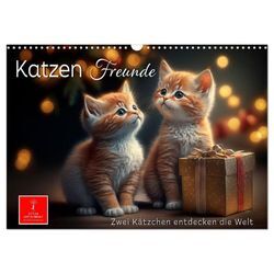 Katzen Freunde (Wandkalender 2024 DIN A3 quer), CALVENDO Monatskalender
