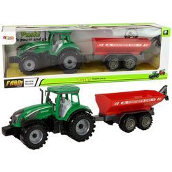 LEAN Toys Spielzeug-Traktor Traktor Anhänger Reibungsantrieb Bauernhof Landwirtschaft Spielzeug