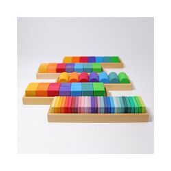 GRIMM´S Spiel und Holz Design Spielbausteine Holzspielzeug Bauset Formen und Farben 70 Bauklötze