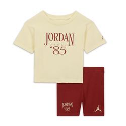 Jordan Brooklyn Mini Me Bike Shorts Set für Babys (12–24 M) - Rot