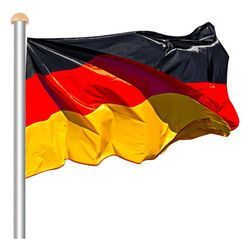 Fahnenmast Alu Deutschlandfahne Flaggenmast Mast Bodenhülse Fahnen Flagge Fahnenstange 6.50m inkl Seilzug inkl - Hengda