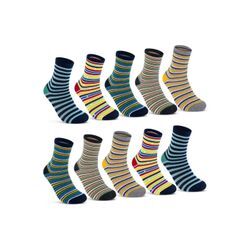 sockenkauf24 Socken 10 Paar Kinder Socken Jungen & Mädchen Baumwolle Kindersocken (23-26)