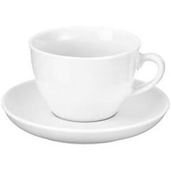 Cappuccinotassen-Set BISTRO, 6 Tassen & Unterassen, jeweils 0,3 l, H 71 mm, Porzellan, weiß