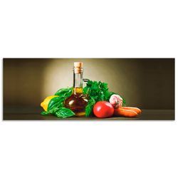 Küchenrückwand ARTLAND "Gesundes Gemüse und Gewürze" Spritzschutzwände Gr. B/H: 140 cm x 50 cm, grün Küchendekoration