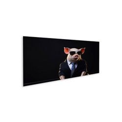 islandburner Leinwandbild Schwein Tiergestalt Mann im Anzug Sonnenbrille Witz Chef Bilder