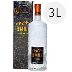 9 Mile Vodka Granite Rock Filtrated / 37,5 % Vol. / 3,0 Liter-Flasche mit LED-Licht